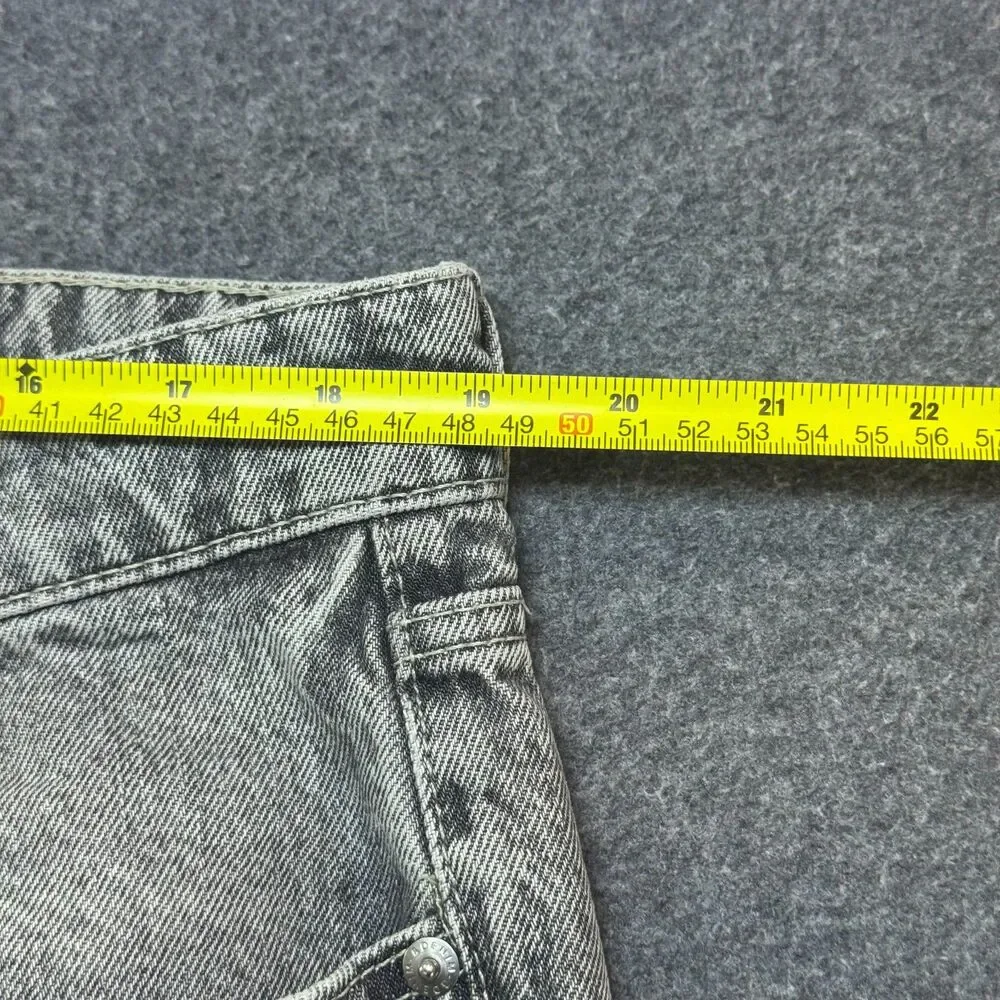 H&M &DENIM Baggy Low Waist Wide Leg Faded Grey Acid Wash Jeans